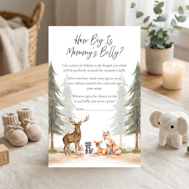 Abenteuer Beginnt Wald Dusche Wie Groß Ist Das Spi (Let the Adventure Begin Woodland Animals Baby Shower How Big is Mommy's Belly Game)