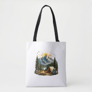 Abenteuer Bergcamping Sonnenuntergang Natur Tasche