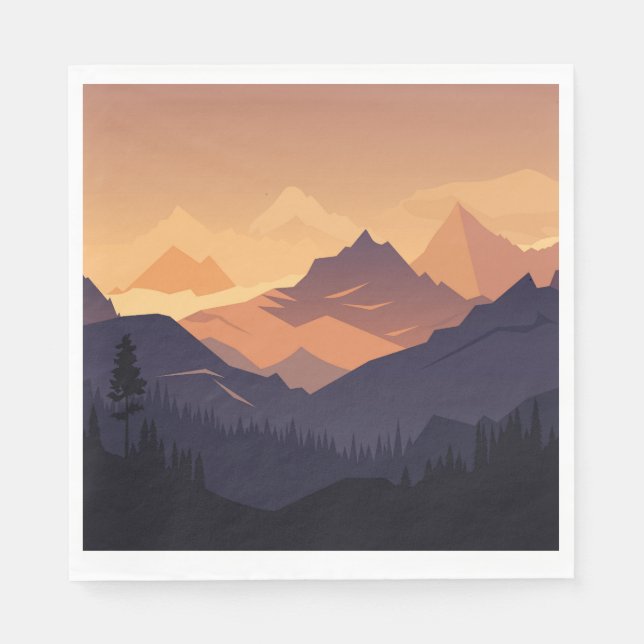 Abenteuer Berglandschaft Serviette (Vorderseite)