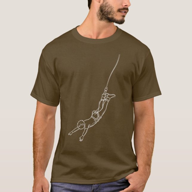 Abenteuer-Bungee-Jumper mit anpassbarem Text  T-Shirt (Vorderseite)
