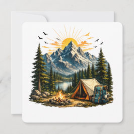 Abenteuer Camping Natur Berg Einladung