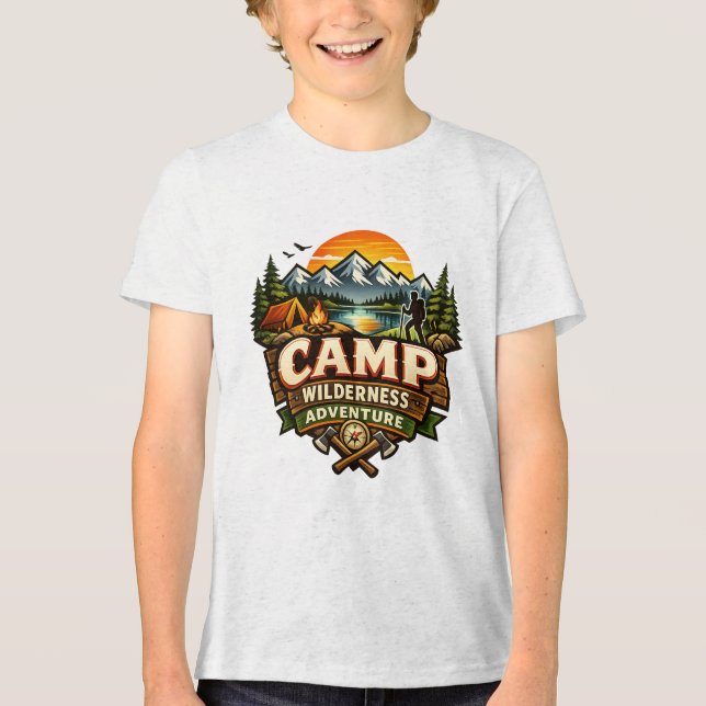 Abenteuer-Camping Tri-Blend Shirt (Vorderseite)