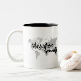 Abenteuer der Buchstabe-3D erwartet Zitat Zweifarbige Tasse