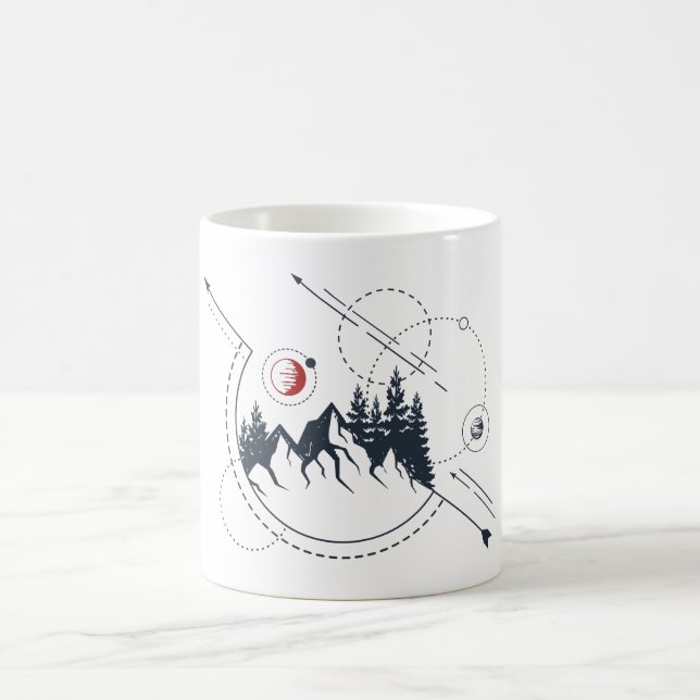 Abenteuer der modernen geometrischen Natur Kaffeetasse (Mittel)