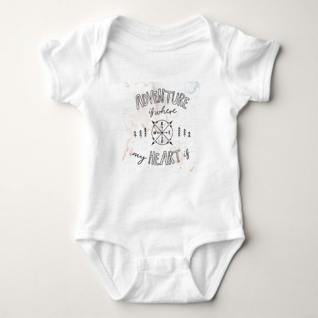 Abenteuer des Weltreisend-| ist-, wo mein Herz ist Baby Strampler (Vorderseite)