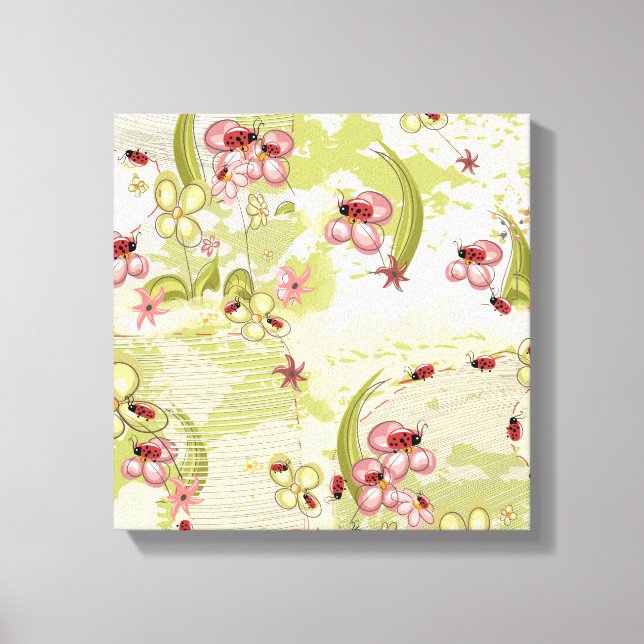 Abenteuer Ditsy Ladybirds Leinwanddruck (Vorderseite)