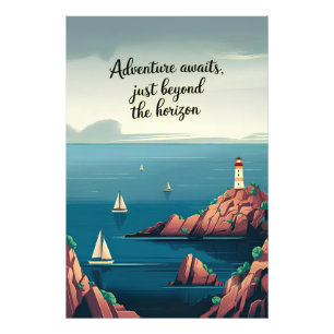 Abenteuer erwartet, direkt außerhalb des Horizonts Fotodruck