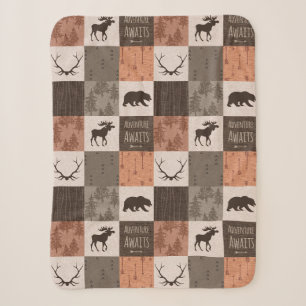 Abenteuer erwartet Minky/Sherpa Baby Blanket in Ru Sherpadecke