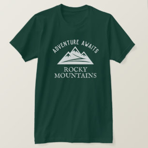 Abenteuer erwartet Rocky Mountains grün Outdoor T- T-Shirt