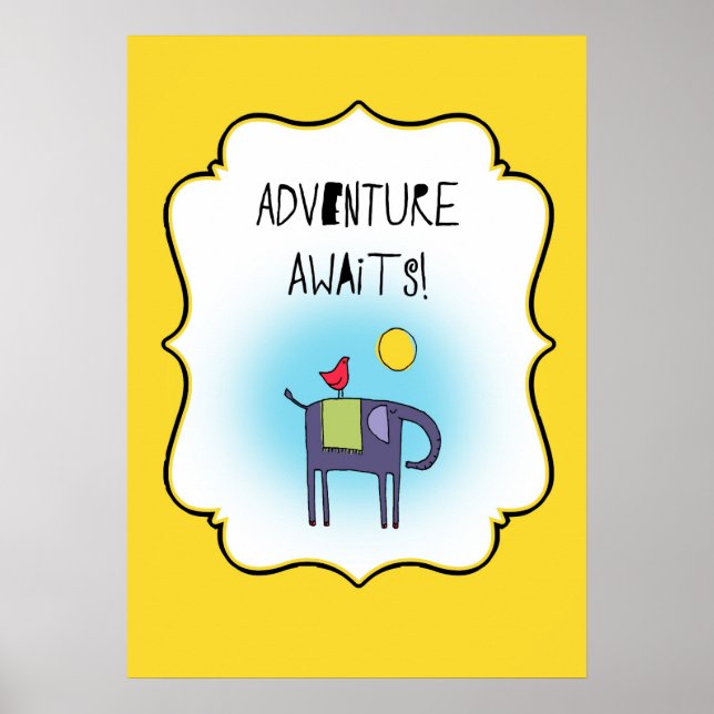 Abenteuer erwartet Whimsical Poster (Vorne)