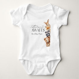 Abenteuer erwartet Woodland Animals Baby Shower Baby Strampler