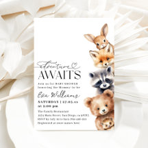 Abenteuer erwartet Woodland Animals Baby Shower