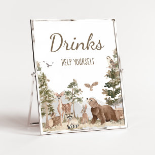 Abenteuer erwartet Woodland Animals Drinks Poster