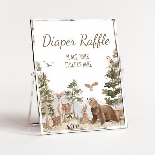 Abenteuer erwartet Woodland Animals Windeln Raffle Poster