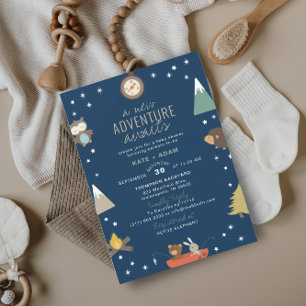Abenteuer erwartet Woodland Boy Baby Shower Einladung