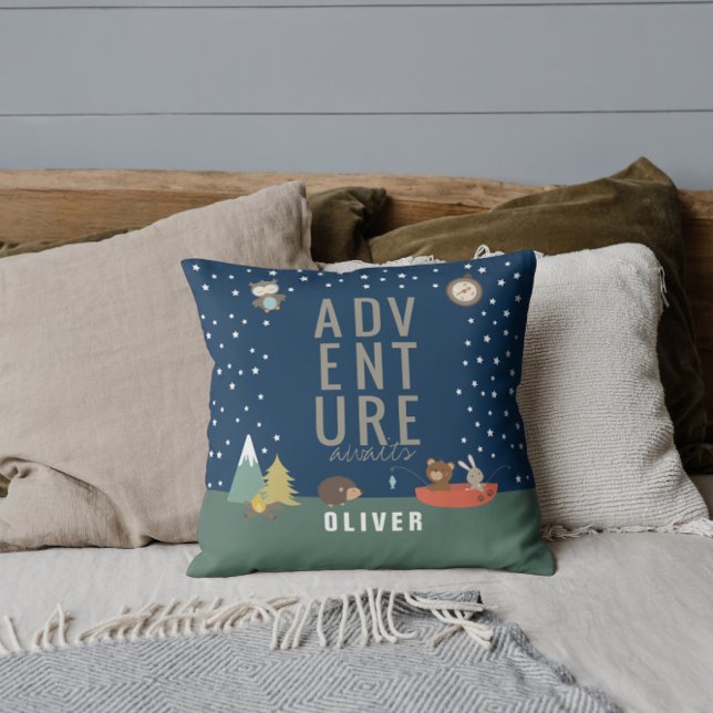 Abenteuer erwartet Woodland Boy Kids Wall Deco Kissen (Von Creator hochgeladen)