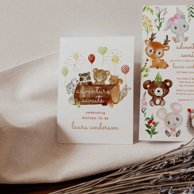 Abenteuer erwartet Woodland Creatures Baby Shower Poster (Von Creator hochgeladen)