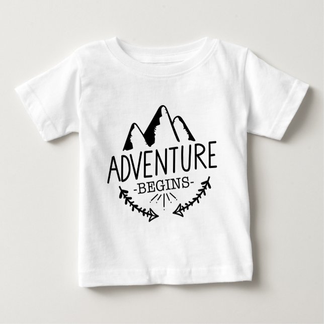 Abenteuer fängt an baby t-shirt (Vorderseite)