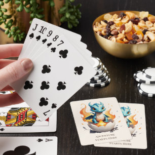 Abenteuer fängt hier an Drache zu schlagen Spielkarten