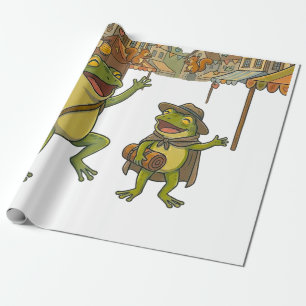 Abenteuer Frösche Kurzgeschichte Geschenkpapier