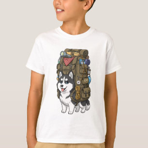 Abenteuer-Husky-Wander-Rucksack Kinder T-Shirt