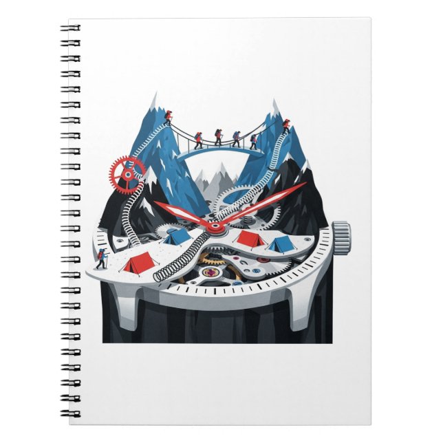 Abenteuer im Time Mountain Clock Notebook Notizblock (Vorderseite)