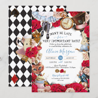 Abenteuer im Wunderland Mad Tea Party Einladung