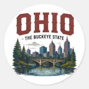 Abenteuer in den Städten am Ohio River Runder Aufkleber