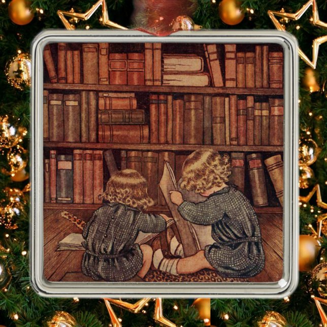 Abenteuer in der Bibliothek Silbernes Ornament (Von Creator hochgeladen)