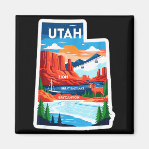 Abenteuer in der Landschaft von Utah erwartet farb Magnet