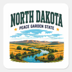 Abenteuer in der North-Dakota-Prärie Quadratischer Aufkleber