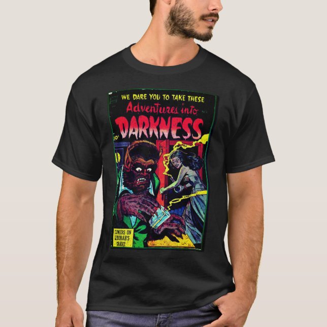 Abenteuer in Dunkelheit #9, Gold Age Horror Cover T-Shirt (Vorderseite)