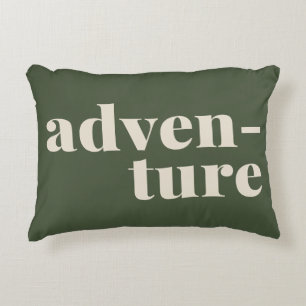 Abenteuer Inspiration Zitat in Forest Green Dekokissen