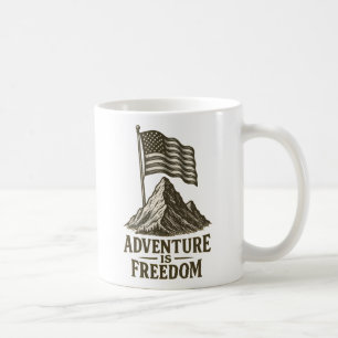 Abenteuer ist Freiheit Patriotisches Design Kaffeetasse
