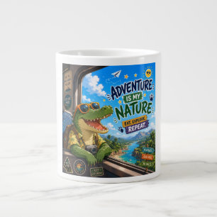 Abenteuer ist meine Natur – Glückliches Krokodil Jumbo-Tasse