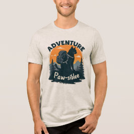 Abenteuer ist Pfot-möglich Schwarze Katze Wanderer Tri-Blend Shirt