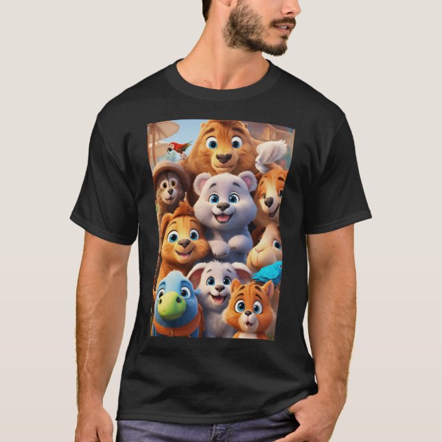 Abenteuer mit Adorable Animals" T-Shirt (Vorderseite)