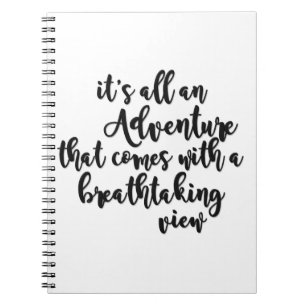 Abenteuer mit atemberaubender Aussicht Schwarz-wei Notizblock