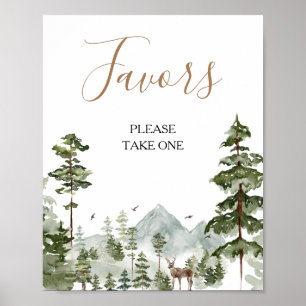 Abenteuer mit Kiefernbaum erwartet Geschenke für B Poster