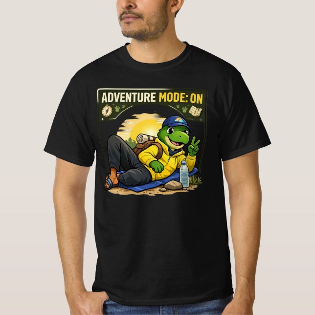 Abenteuer-Modus-Dino T-Shirt (Vorderseite)