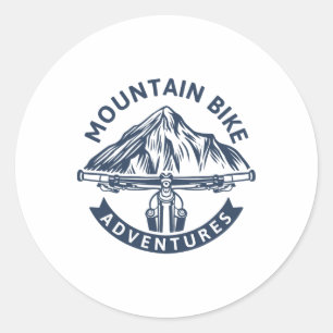 Abenteuer - Mountainbiken Runder Aufkleber