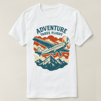 Abenteuer nimmt Flug Retro Air Reisen T-Shirt