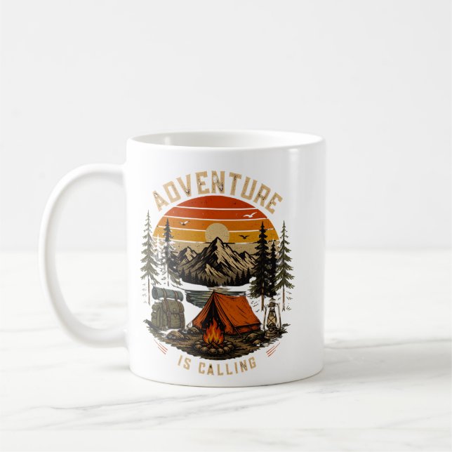 Abenteuer ruft Camping-Tasse Kaffeetasse (Links)