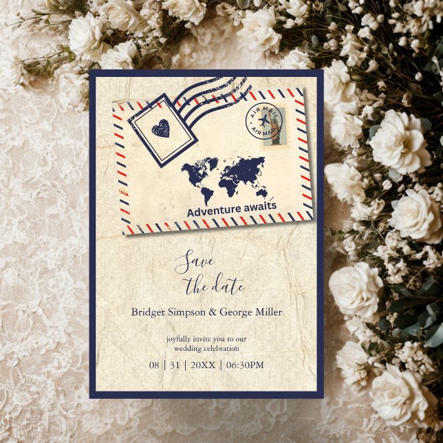 Abenteuer Rustikale Zielort Save the Date Hochzeit Einladung (Von Creator hochgeladen)