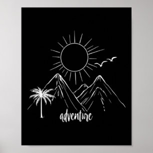 Abenteuer Sonnenaufgang Berge Wandern Camping Camp Poster