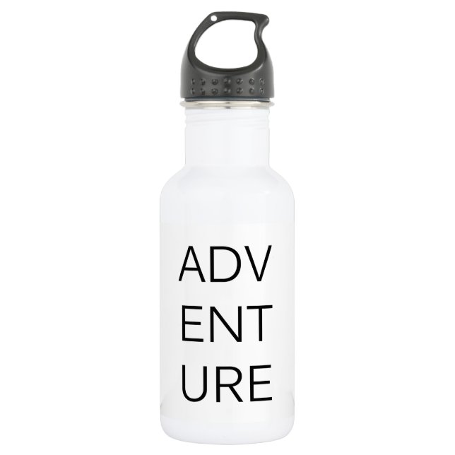 Abenteuer-Typografie-Wasser-Flaschen-Edelstahl Edelstahlflasche (Vorderseite)