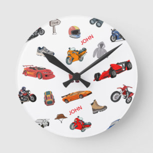 Abenteuer- und Rennsport-Enthusiast Klebfolie Runde Wanduhr