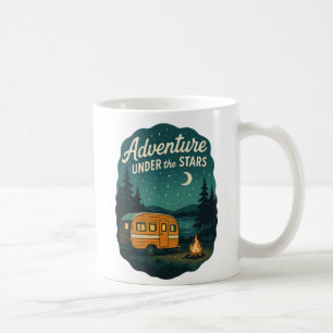 Abenteuer Unter den Sternen Retro Camping Kunst Kaffeetasse