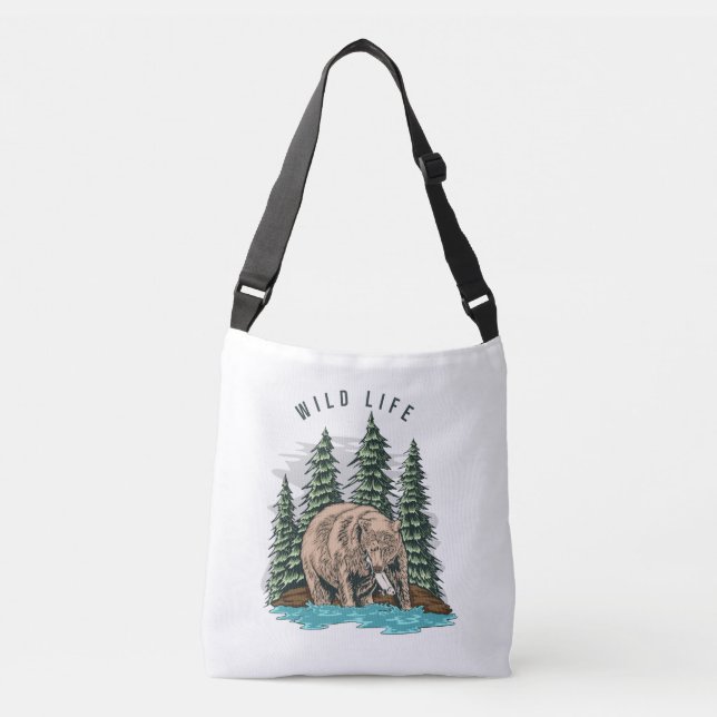 Abenteuer Wandern Bossica Crossbody Tote Beag Tragetaschen Mit Langen Trägern (Vorderseite)