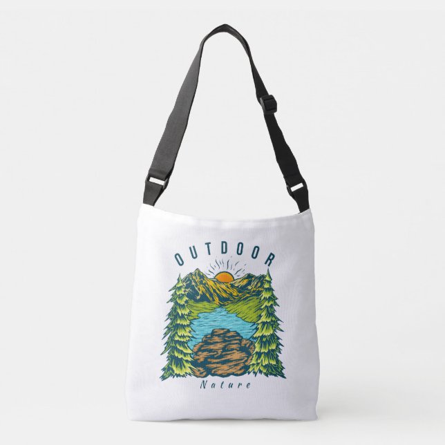 Abenteuer Wandern Bossica Crossbody Tote Beag Tragetaschen Mit Langen Trägern (Vorderseite)